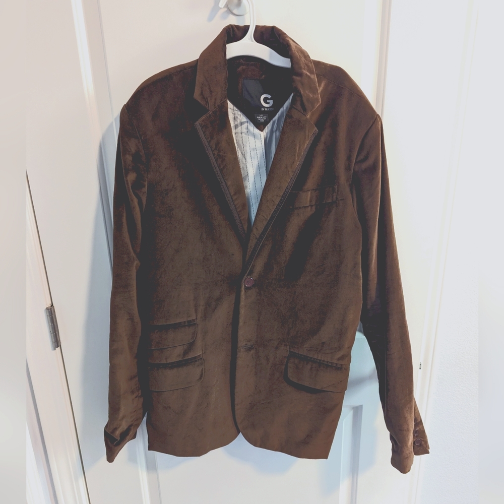 G by Guess Brown Velvet Blazer Sz. L